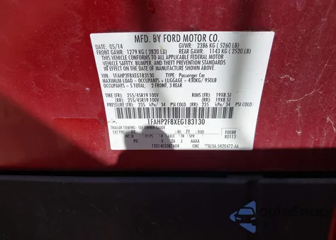 2014 Ford Taurus Limited из США, поврежденный, VIN 1FAHP2F8XEG183130